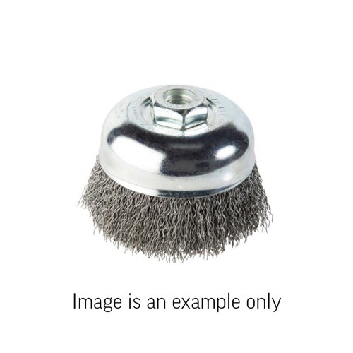 Cup Brush Crimped Wire High Carbon Steel 100mm Dia M14 